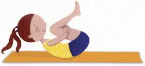 cartoon of girl in yoga pose