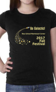 2017 go galactic fall festival black teeshirt logo model