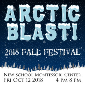 2018 fall festival website banner arctic blast on dark blue with snow scene and trees landscape