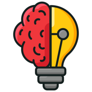 brain and lightbulb showing creativity