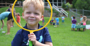 boy playing at New School Montessori Center sports day