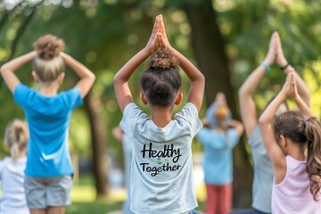 children practicing yoga